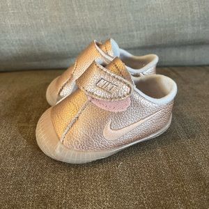 Rose Gold Nike Waffle Sole Crib Shoe